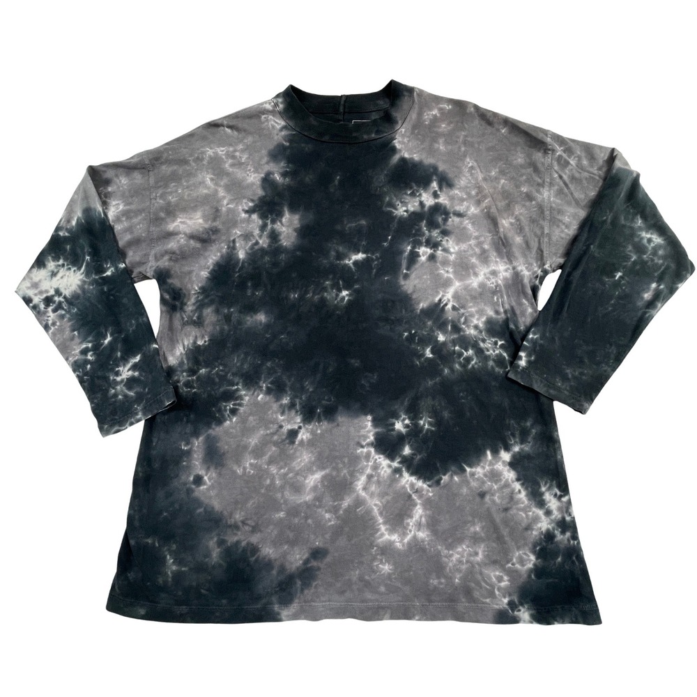 We The Free Womens S Long Sleeve Tee Shirt Oversized Slouchy Black Tie Dye Wash